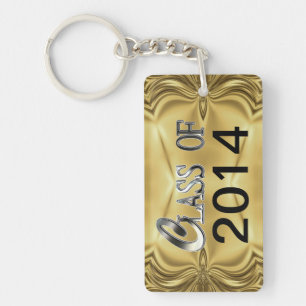2014年または年及び名前の銀製の金ゴールドのクラスKeychain キーホルダー