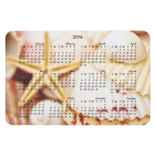 2014年カレンダーシかわいらしェルズ磁石 マグネット (横)