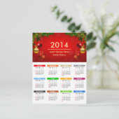 2014年カレンダー最高のウィッシュのカスタム文字 ポストカード (スタンド正面)