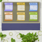 2014年カレンダー生地ボルトキッチンティータオル海軍 キッチンタオル (折り畳み)