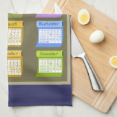 2014年カレンダー生地ボルトキッチンティータオル海軍 キッチンタオル (四つ折り)