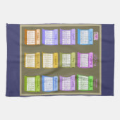 2014年カレンダー生地ボルトキッチンティータオル海軍 キッチンタオル (横)