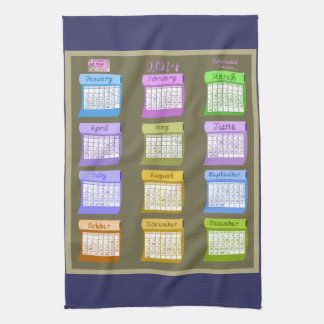 2014年カレンダー生地ボルトキッチンティータオル海軍 キッチンタオル