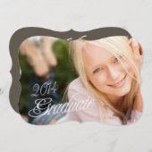 2014年ガーリー写真卒業パーティー招待状 招待状 (正面/裏面)