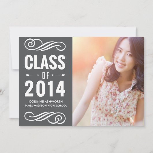 2014年クラスのフォトカード招待状 招待状 (正面)