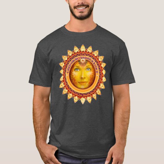 2014年グリーンズボロ夏至祭グレー Tシャツ (正面)