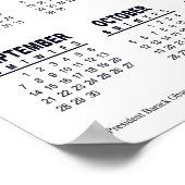 2014年バラクオバマ切り出しカレンダー |白 ポスター (角)