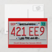 2014年上院のスコット・ブラウン ポストカード (正面/裏面)