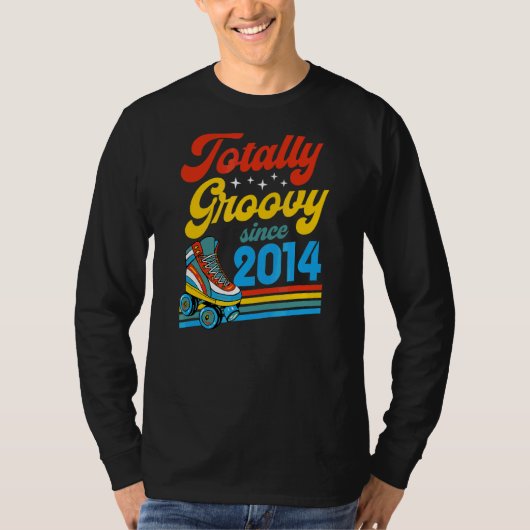 2014年以来のトータルGroovyレトロローラースケート誕生 Tシャツ (正面)