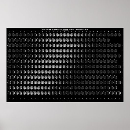 2014年北半球の月相ポスター ポスター (正面)
