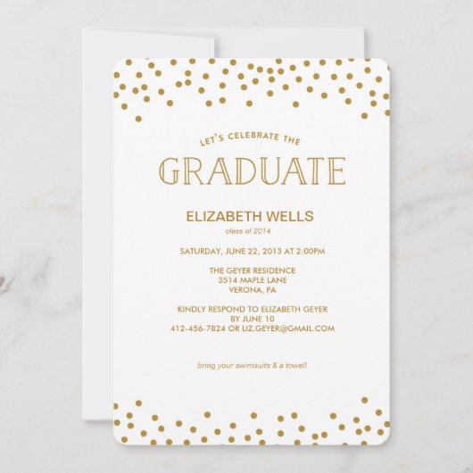 2014年度卒業式のお知らせ - コンフェッティ 案内状 (正面)