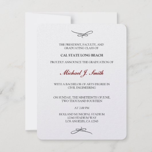 2014年度大学卒業式 招待状 (裏面)