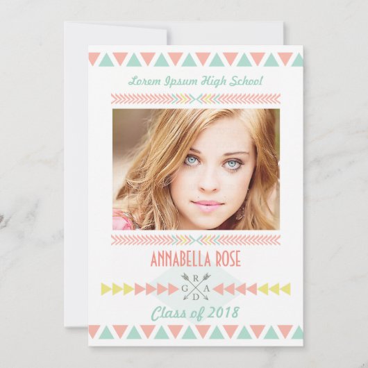 2014年度 アステカ トライバル フォト 卒業パーティー 招待状 (正面)