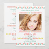 2014年度 アステカ トライバル フォト 卒業パーティー 招待状 (正面/裏面)