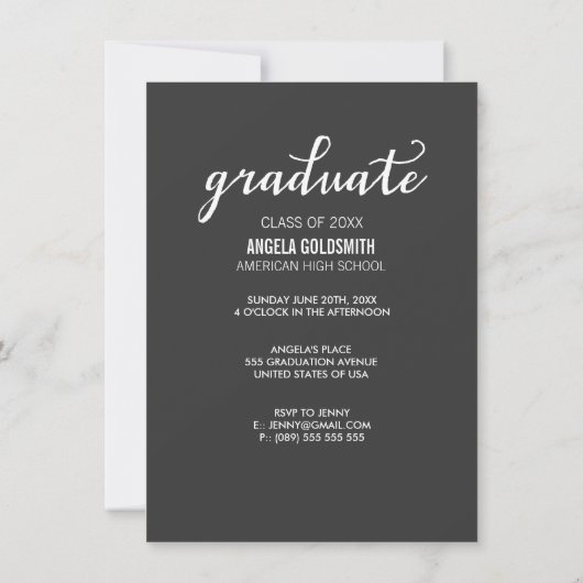 2014年度 卒業写真 招待状 (裏面)