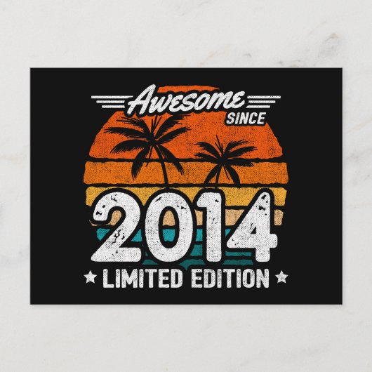 2014年生まれ限定版レトロかっこいい2014年から ポストカード (正面)