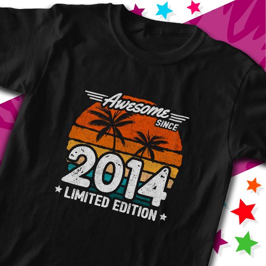 2014年生まれ限定版レトロかっこいい2014年から Tシャツ
