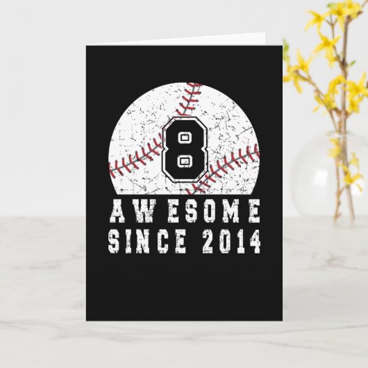 2014年生まれ8歳の誕生日 カード (黄色い花)