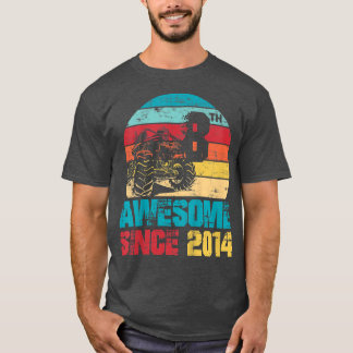 2014年素晴らし8誕生日モンスタートラック以来の子供 Tシャツ