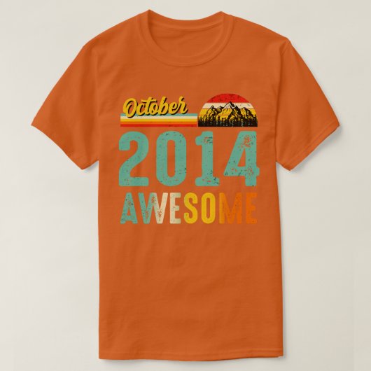 2014年10月誕生日ギフトシャツヴィンテージ10月2日 Tシャツ (デザイン正面)