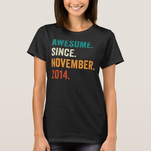 2014年11月素晴らし8日生以来8歳 Tシャツ (正面)