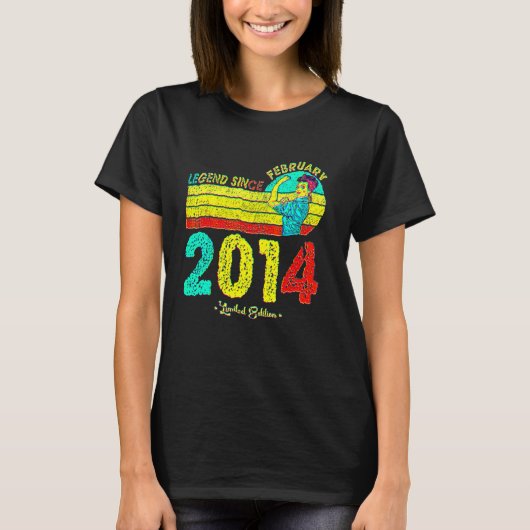 2014年2月生まれ 8歳の伝説 2014年から Tシャツ (正面)