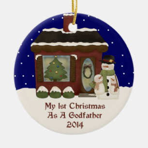 2014教父として私の第1クリスマス セラミックオーナメント