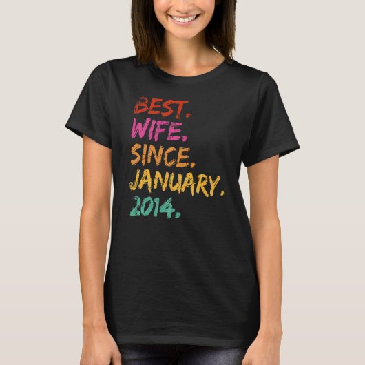 2014最高の年1月以降の妻ヴィンテージ動揺して Tシャツ (正面)