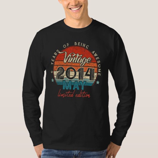 2014生まれ年5月8誕生日8歳 Tシャツ (正面)