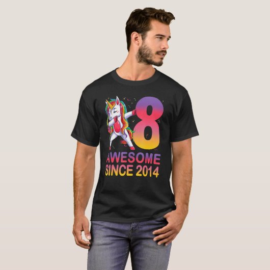 2014素晴らし年からダビングUnicorn B Day 8年 Tシャツ (正面フル)