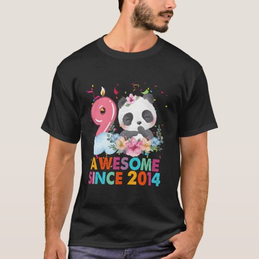 2014素晴らし年パンダ9日から9 Tシャツ (正面)
