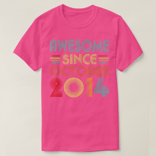 2014素晴らし年10月以来8歳ヴィンテージ8日 Tシャツ (デザイン正面)