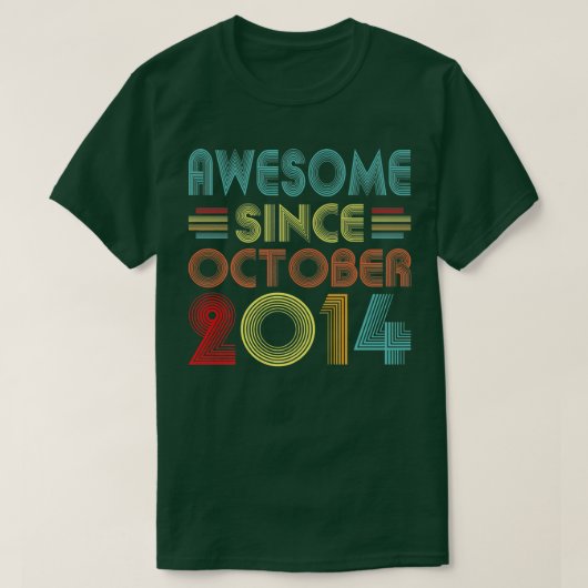 2014素晴らし年10月以来8歳ヴィンテージ8日 Tシャツ (デザイン正面)