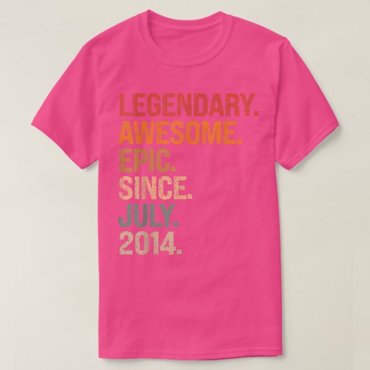 2014素晴らし年7月8日の誕生日から伝説的な叙事詩 Tシャツ (デザイン正面)