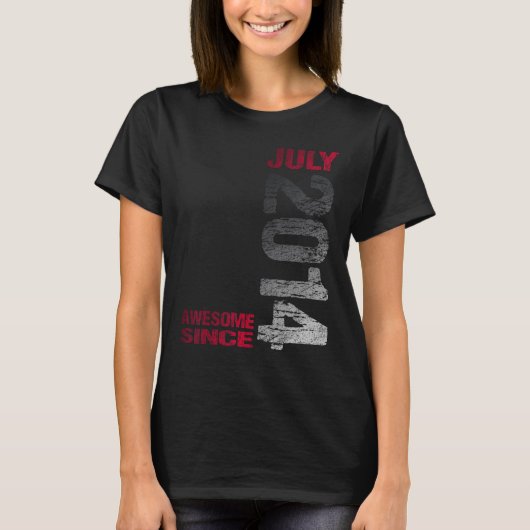 2014素晴らし年7月9日誕生日2014生まれ年以降 Tシャツ (正面)