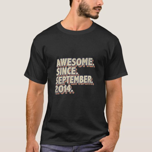 2014素晴らし年9月レトロ8誕生日8 Tシャツ (正面)