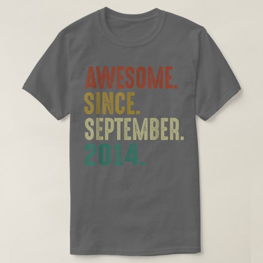 2014素晴らし年9月ヴィンテージ8誕生日以降 Tシャツ (デザイン正面)