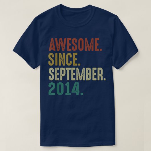 2014素晴らし年9月ヴィンテージ8誕生日以降 Tシャツ (デザイン正面)