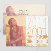 2014 モダンな卒業パーティー招待状 招待状 (正面/裏面)