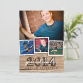 2014 Country Wood ラスティック卒業招待状 招待状 (スタンド正面)