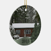 2015あなたの写真の新しい家のクリスマスを加えて下さい セラミックオーナメント (右)