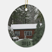 2015あなたの写真の新しい家のクリスマスを加えて下さい セラミックオーナメント (左)