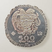 2015アルメニア500ドラム1オスシルバーノアのアークコイン ラウンドクッション (正面)