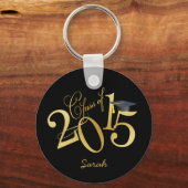 2015カスタム年のブラックと金ゴールドクラス キーホルダー (正面)