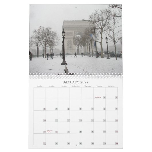 2015カレンダーパリ,フランス カレンダー (1月 2027)