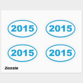 2015シアンブルー 楕円形シール (シート)