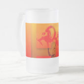 2015ラムポップ・アートの羊ヤギ年 – 曇りガラスのマグカップ フロストグラスビールジョッキ (正面左)