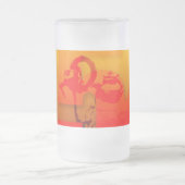 2015ラムポップ・アートの羊ヤギ年 – 曇りガラスのマグカップ フロストグラスビールジョッキ (中央)