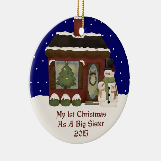 2015姉として私の第1クリスマス セラミックオーナメント (右)