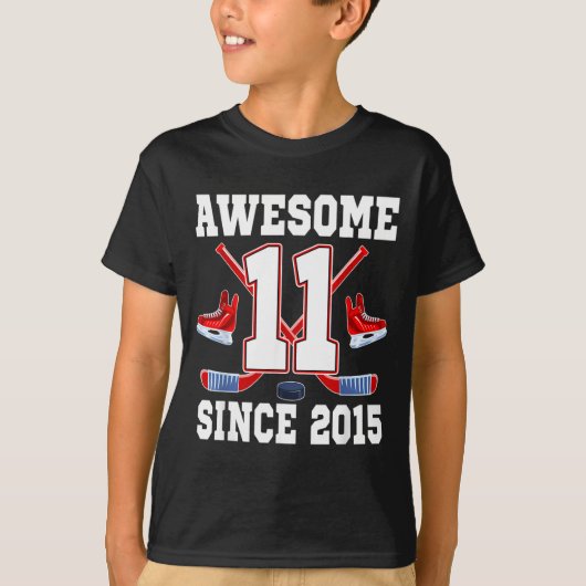 2015年から11年間スゴイ アイスホッケー 誕生日 Tシャツ (正面)